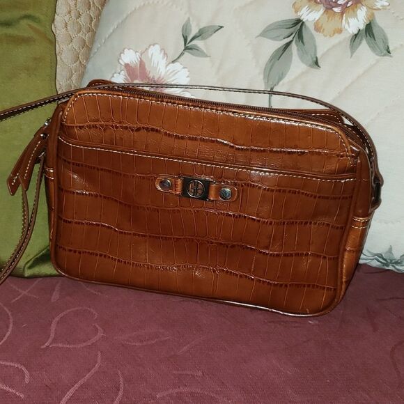 Giani Bernini Brown Stone Crossbody Shoulder Bag - Picture 1 of 11